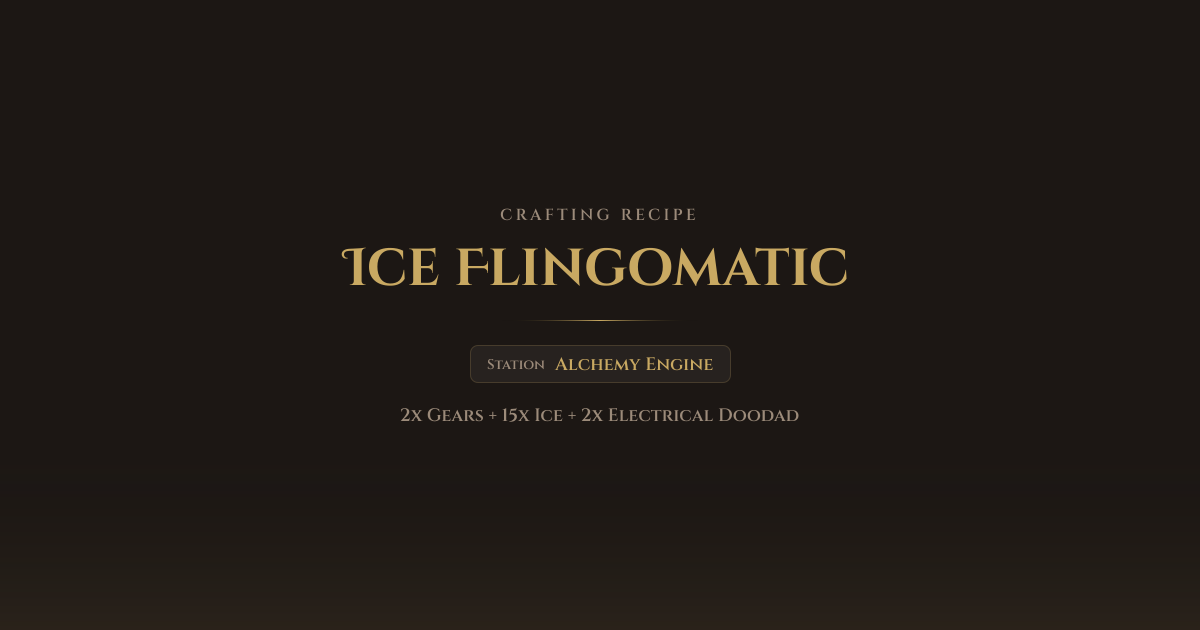 Ice Flingomatic - Crafting Recipe | Don't Starve Companion